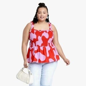 Ava & Viv Smocked Peplum Tank Top